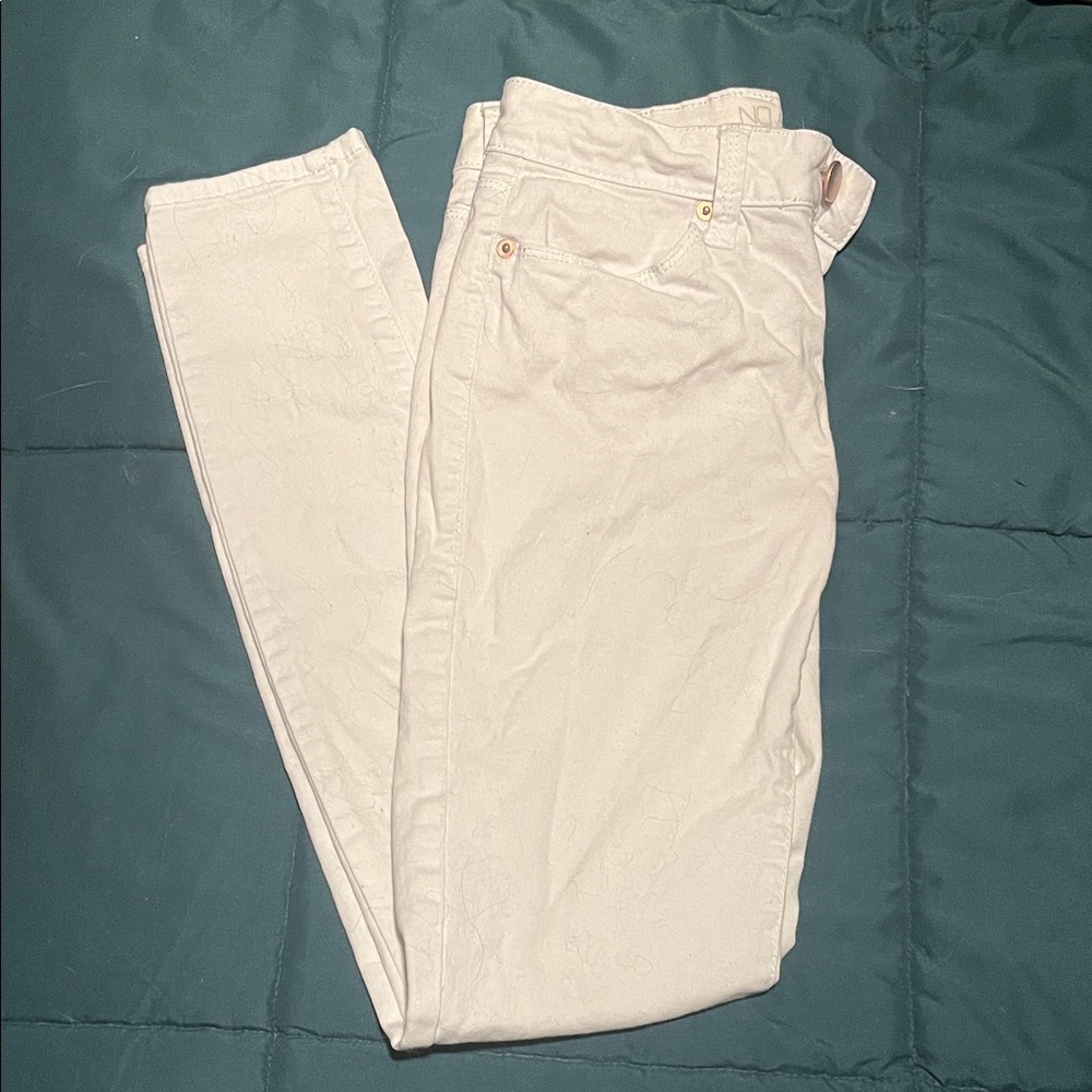 No Boundaries Cream Straight Leg Jeans